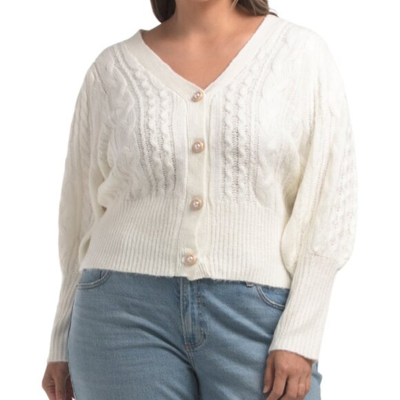 DESIGN 365 Plus Balloon Sleeve Cardigan - Picture 1 of 3